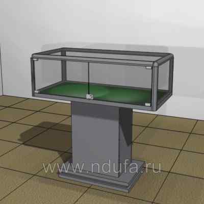 Витрина музейная горизонтальная с распашными дверками на замке