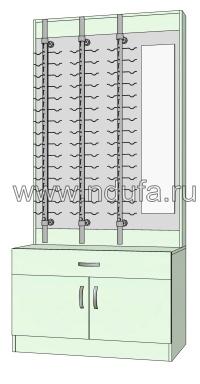Витрина на 45 очков с зеркалом