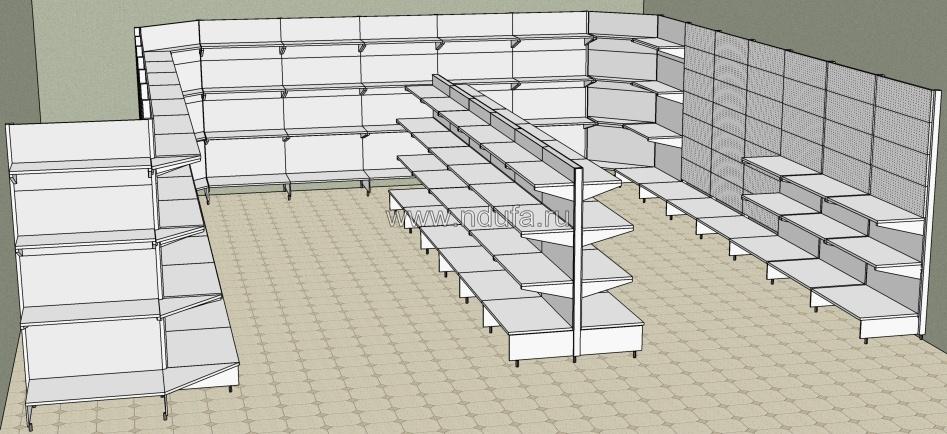 Дизайн проект торговых стеллажей