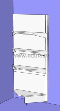 Торговый стеллаж угловой внутренний 1950